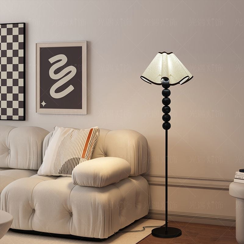 Five-sphere floor lamp - nordic retro pleated living room sofa decorative ambient light - minimalist eye-caring bedroom bedside lamp