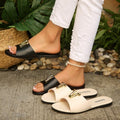 Export new arrivalretroniche styleletter sandals for women summer outwear seaside flat one-line beach slippers