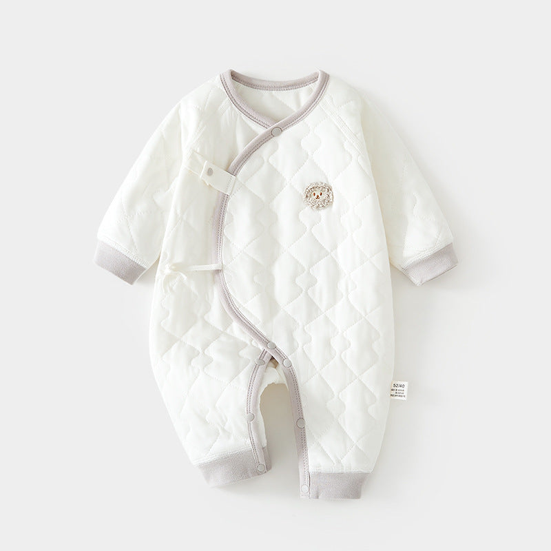 Babibele quilted romper - lightweight cotton bodysuit for newborns, seamless design, pure cotton butterfly romper, crawling suit, infant and toddler clothing