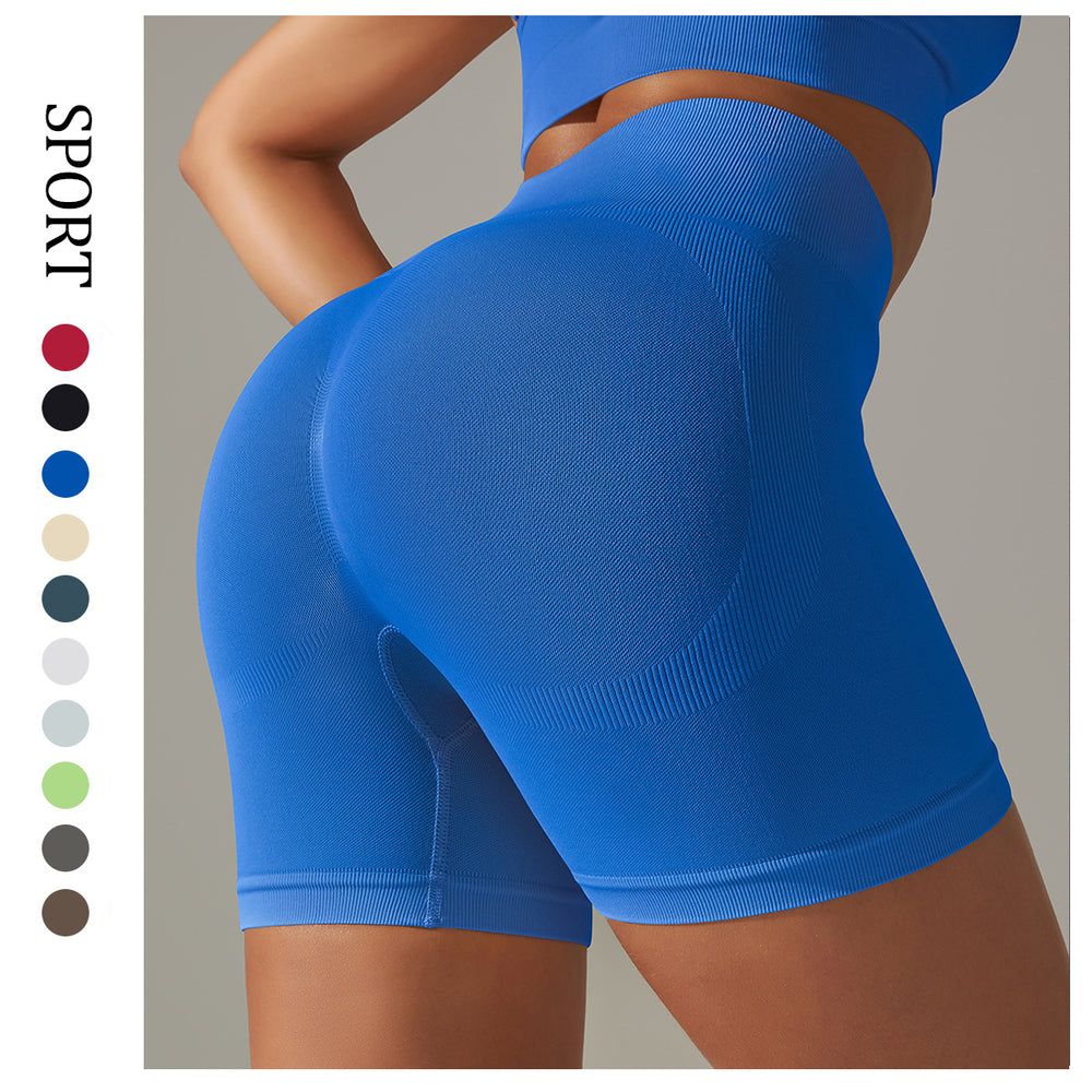 New in stock seamless knitting peach pants tight sports shorts high waist belly control butt lifting running fitness yoga pants