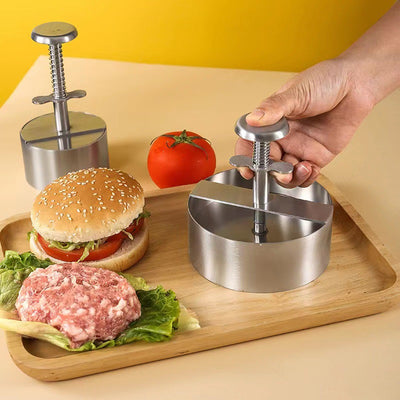 New round meat press - 304 stainless steel burger press - press-down meat mold - patty maker - kitchen tool