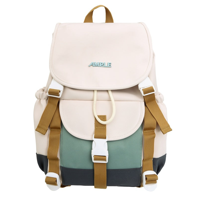 New college style cute girl backpack casual large capacity backpack fashion contrasting color middle school student schoolbag backpack