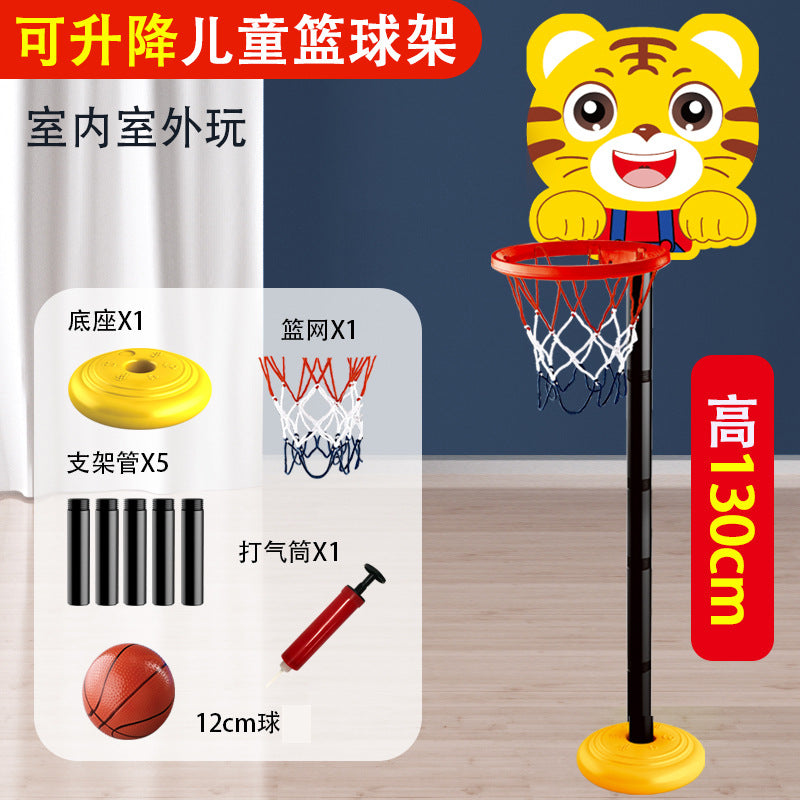 Free shipping cartoon basketball hoop set - indoor kids' basketball goal with adjustable height - wholesale sports toys