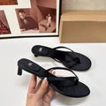 Za women's shoes new 2024 spring/summer round toe high heels red thong sandals mid-heel slingback cat heel fashion sandals