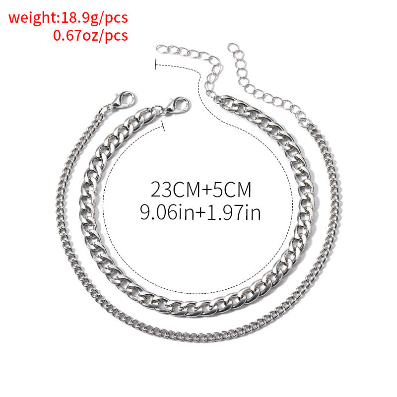 Wholesale alloy anklets: european and american cross-border jewelry, exaggerated and unique designs, trendy multi-layer snake bone anklets for women