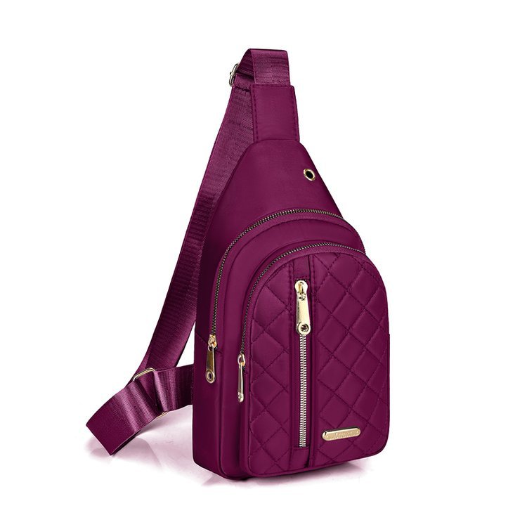 Foreign trade women's bag outdoor versatile fashion breast bag multi-layer embroidery thread Korean version shoulder bag portable travel commuter messenger bag