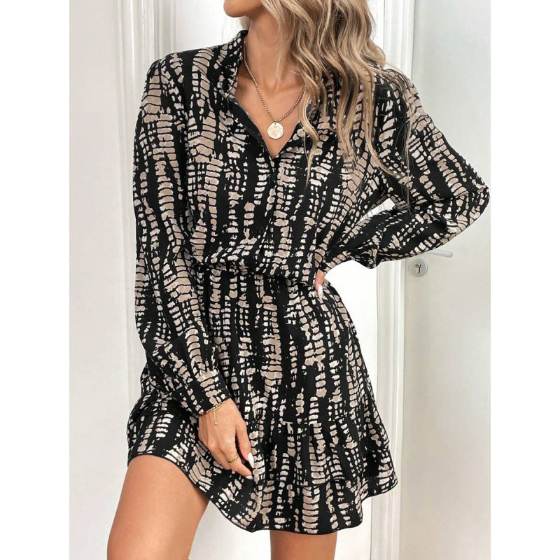 fashion  autumn new arrivalelegantv neck lantern sleeve ruffles long sleevesshortdress