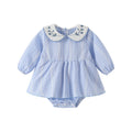 Autumn jumpsuit type a new arrival infant baby girl butt skirt doll collar embroidered plaid climbing suit
