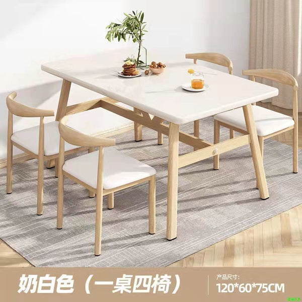 Dining table and chair combination small apartment household modern simple dining table and chair eating table household commercial restaurant table wholesale