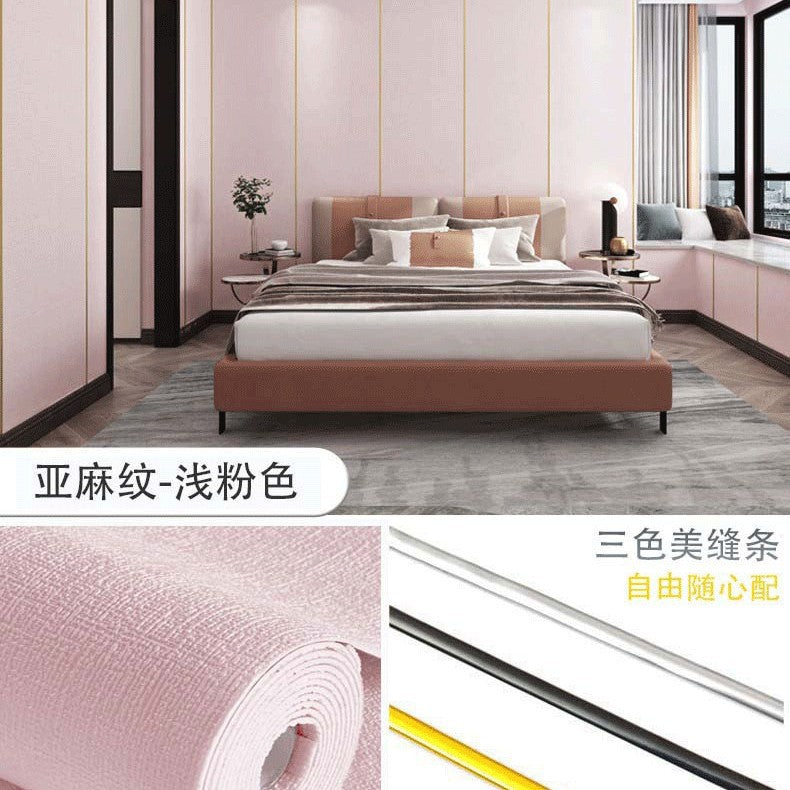 Super thick wallpaper, self-adhesive diatom mud, linen wall sticker, soft and hard wall covering, wall covering, renovation of living room, bedroom background wallpaper