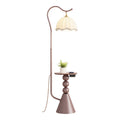 Living room floor lamp, high-end light luxury style shelf next to the sofa, american retro bedroom bedside counter lamp all in one