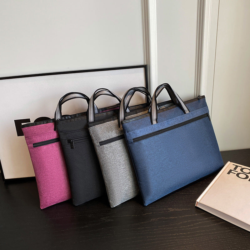 Portable document bag storage zipper oxford cloth document bag waterproof gift information bag men's office meeting briefcase