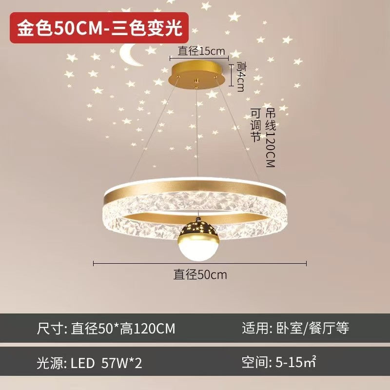 Modern nordic light luxury ring crystal chandelier - factory direct for living room, dining room, and bedroom