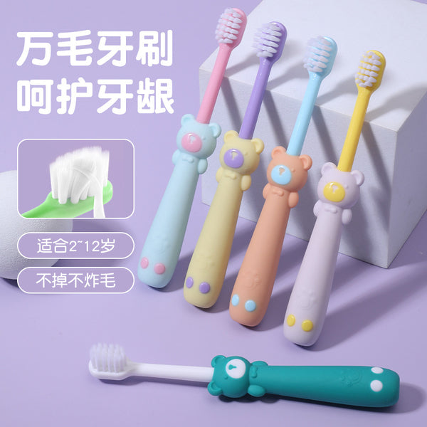English card baby cartoon handle soft hair toothbrush children toothbrush 1-6 years old baby soft hair oral