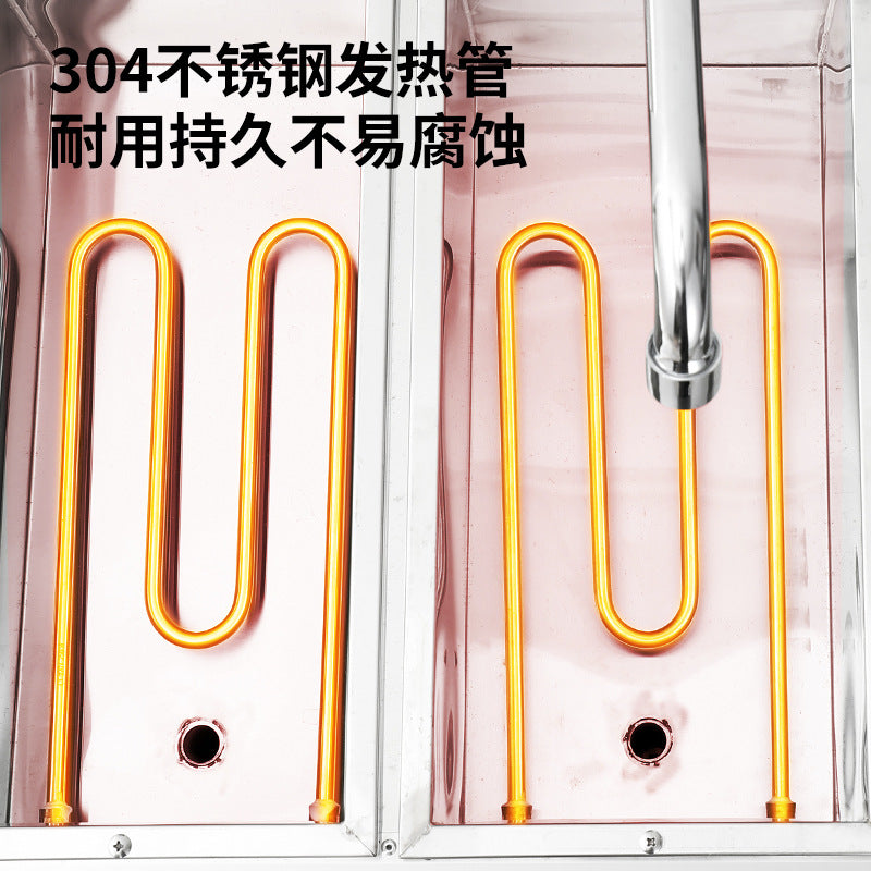 Commercial vertical stainless steel electric hot pot multi-function desktop soup stove with powder fence porous hot noodle pot canteen noodle stove