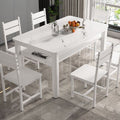 Modern tempered glass double-layer dining table and chair set - perfect for small spaces, home use, rental properties, and dining areas