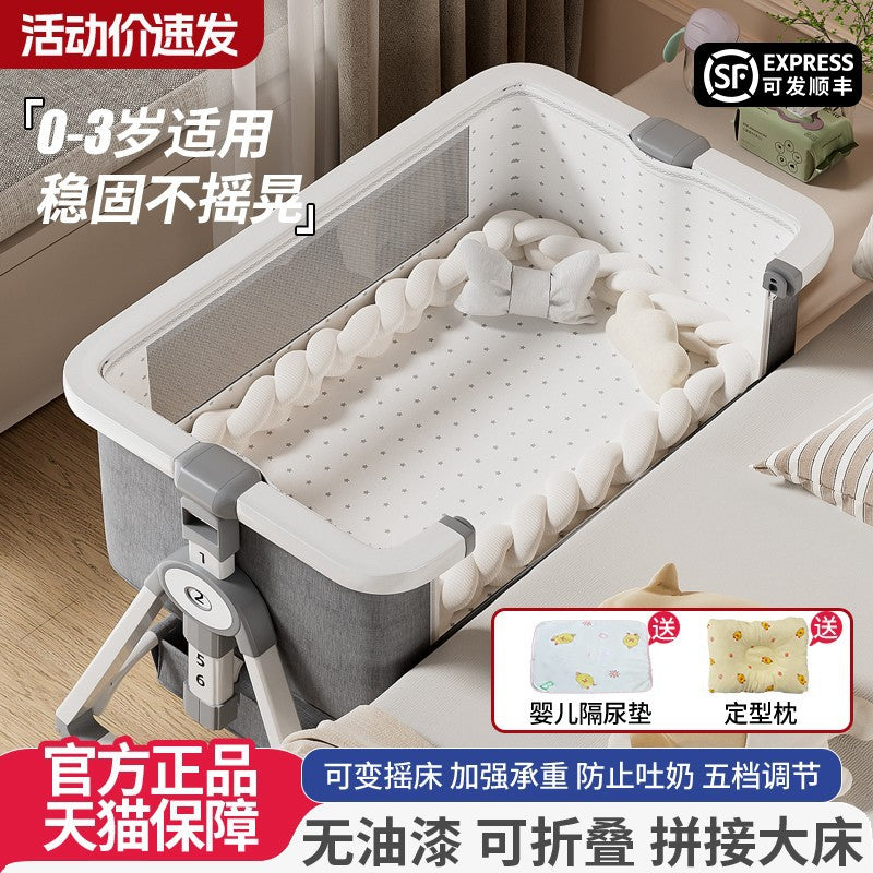 Baby crib - portable, foldable, multi-functional bassinet - newborn & toddler convertible bed