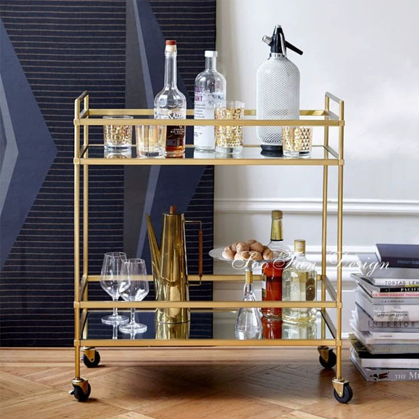 Nordic light luxury hotel service car Multifunctional food distribution car Restaurant serving delivery mobile cart Cake wine cart