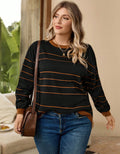 Korean style striped soft & cozy autumn/winter petite women's winter base layer sweater - versatile retro pullover knit inner layer
