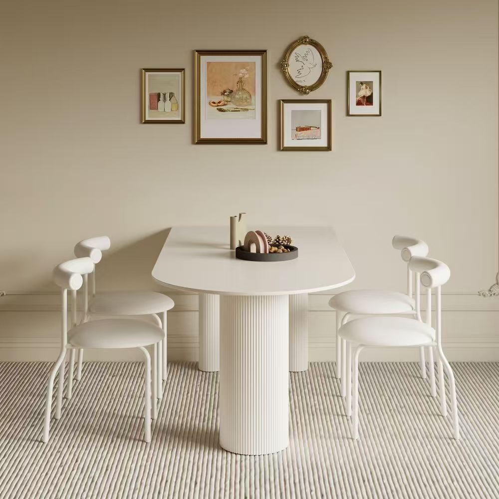 Rock slab dining table for homesmall apartmentaccessible luxurycasual rectangular dining island marble dining table and chair combination