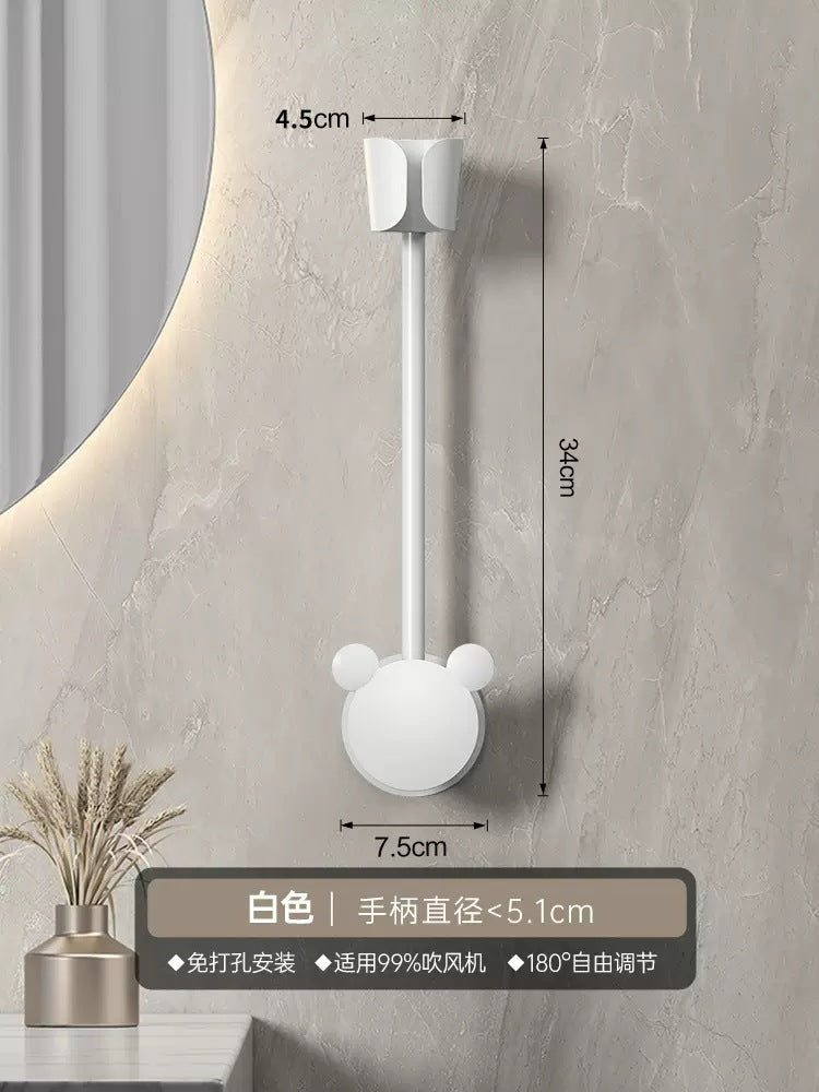 No punching, hair dryer rack, wall-mounted free hand-held rotating lazy bracket, bathroom, bathroom hair dryer storage