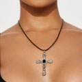 Wholesale cross necklaces - cross-border vintage hip-hop jewelry, unique & high-end punk diamond pendant necklaces