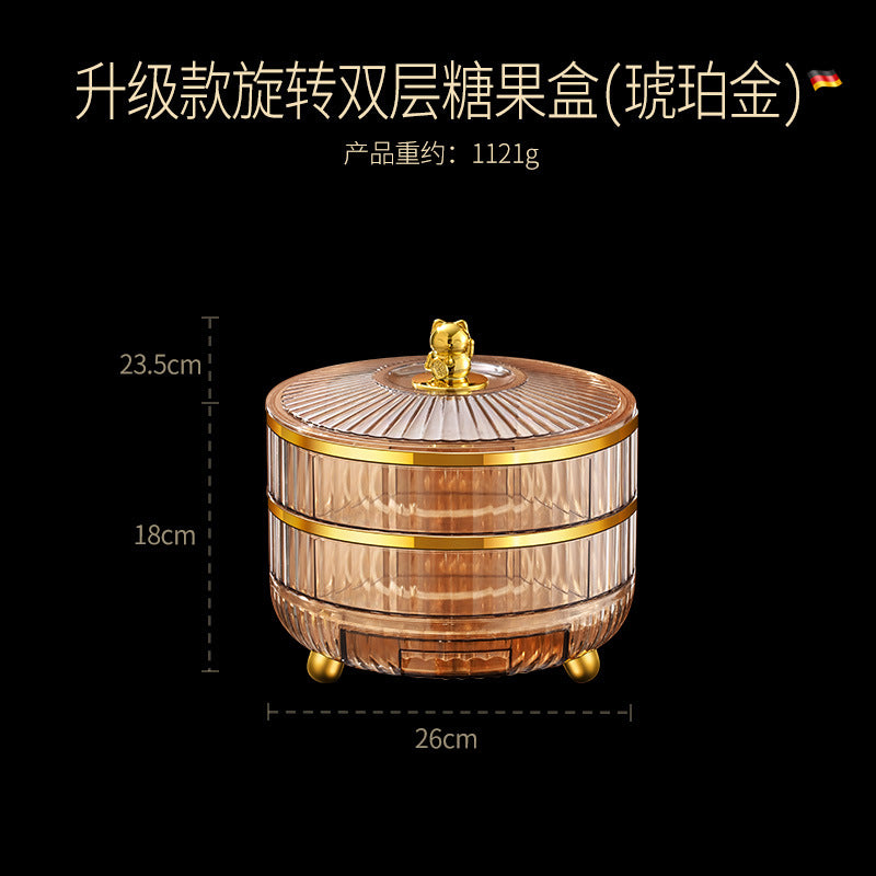 Creative candy box Snack box Grid with lid Living room Fruit plate Snack platter Melon seeds Happy candy Dried fruit storage box