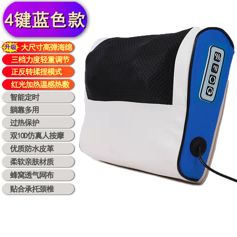 Cervical spine massager neck massage pillow hot compress shoulder lumbar lumbar kneading massager air bag stretching for home