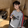 Boys' long-sleeve crew neck t-shirt - new spring/autumn  collection - stylish, casual base layer/sweatshirt for mid-to-large children - korean style