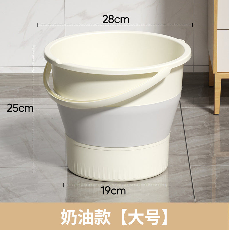 Collapsible water bucket - outdoor fishing bucket, available in small and large sizes, car travel, car wash bucket, portable thickened handheld plastic bucket for home use