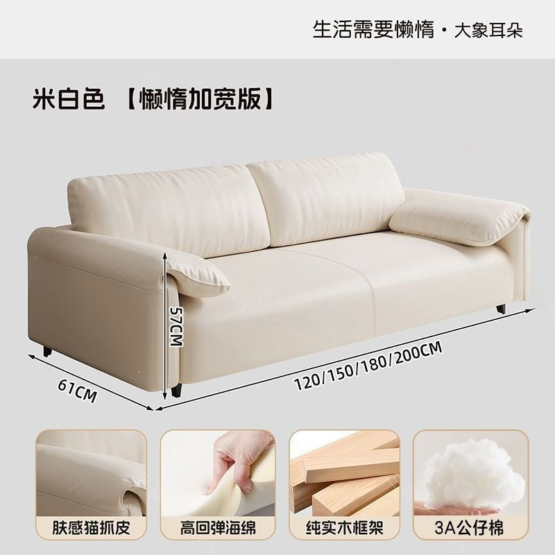 Sofa living room small apartment 2026 new arrival rental room double three-person rest area elephant ears lazy fabric sofa