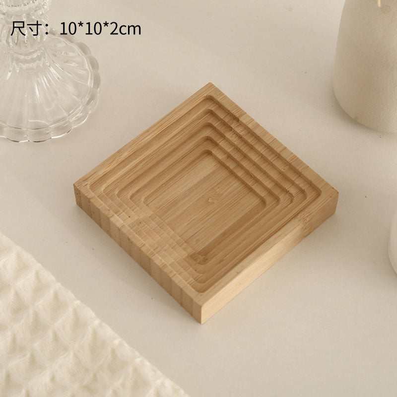 Nordic irregular plate dinner plate western food plating simple solid wood tray ornament for home korean style ins style