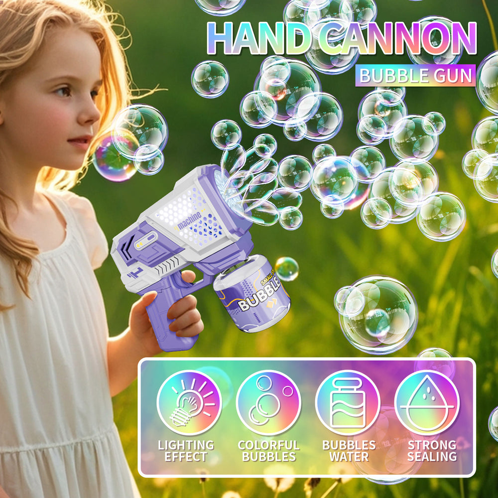 new product: fully automatic light-up bubble machine, electric mechanical bubble gun, outdoor toy for kids, gift for boys and girls
