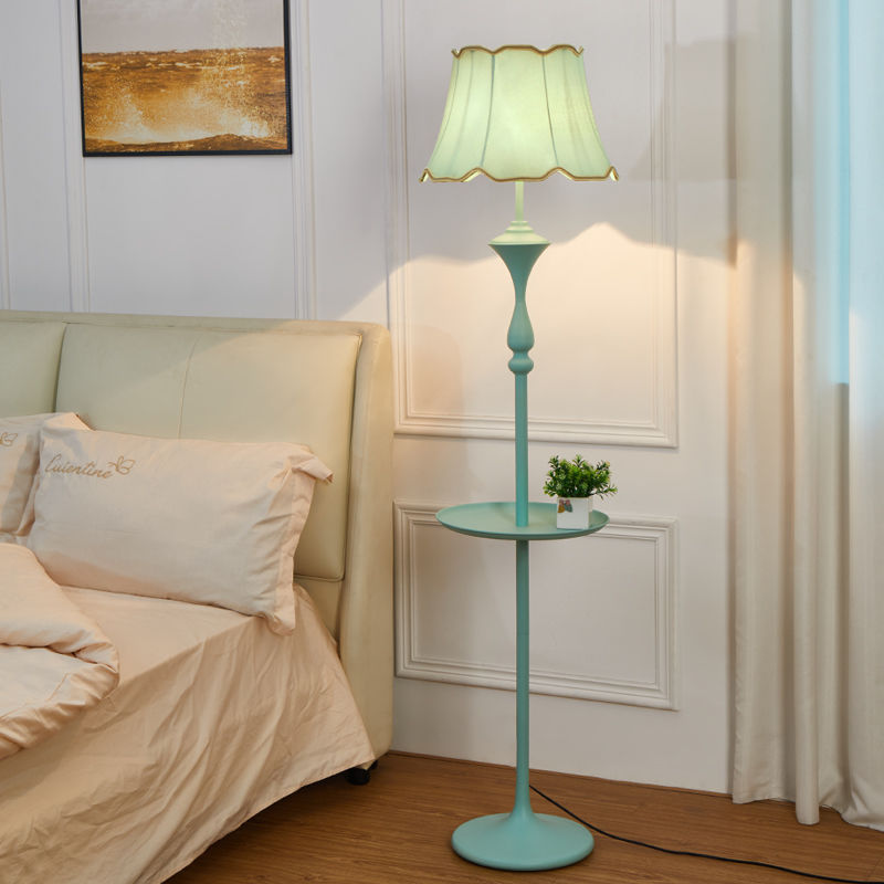 American retro tray floor lamp with coffee table - living room, bedroom - tmall genie voice control, smart remote control, standing table lamp