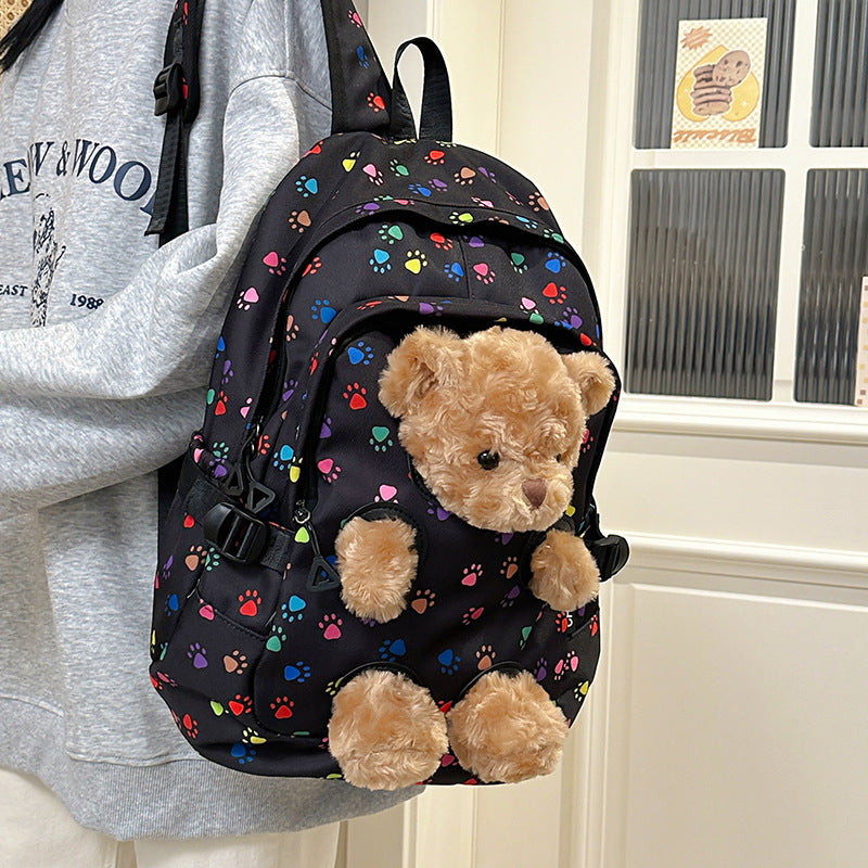 New Korean version cute doll backpack junior high school student schoolbag girls trend cute girl backpack
