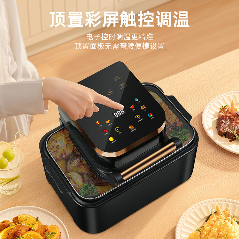 Cross-border visual household air fryer 12L large-capacity separate baking blue intelligent no-turn-over electric oven