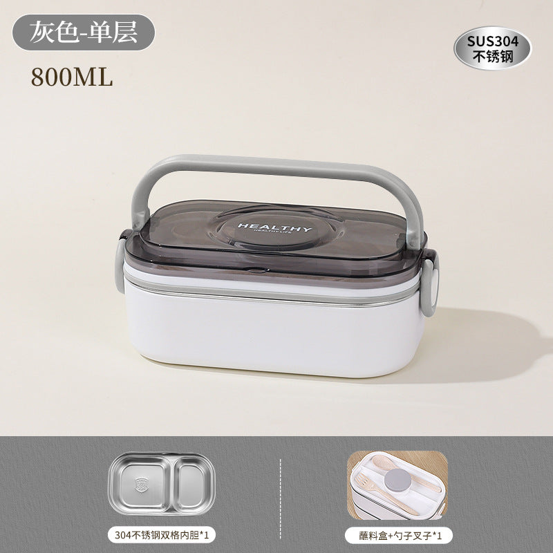 304 stainless steel multi-layer lunch box, office workers can enter the microwave oven for lunch, heat preservation lunch box, student bento box