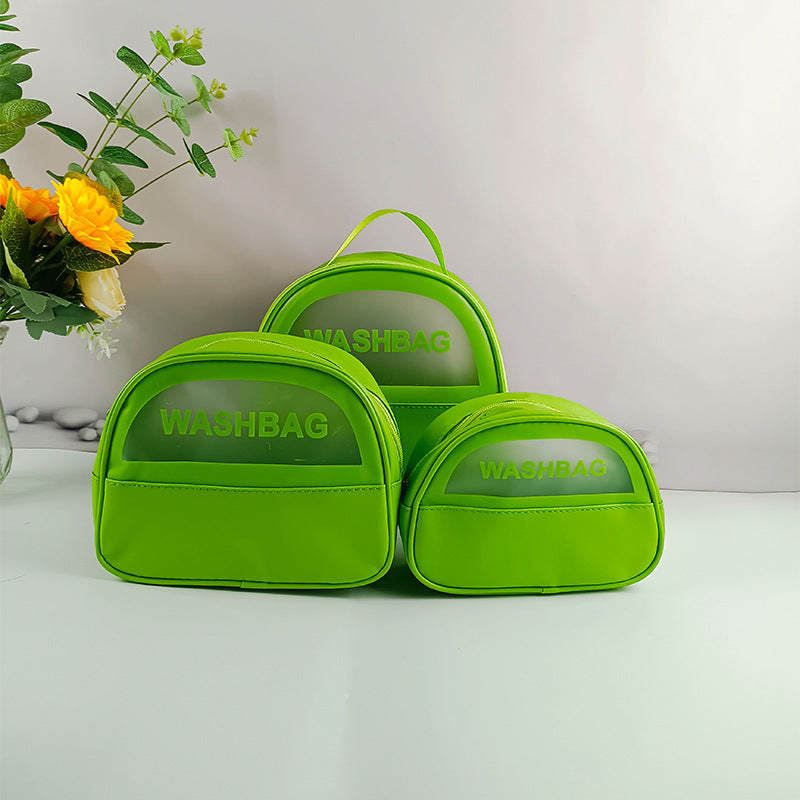 PU waterproof portable toiletries cosmetic bag ins high value large capacity portable cosmetics storage travel toiletries bag