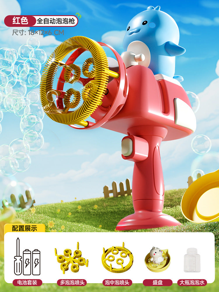 New electric bubble machine with multiple bubble nozzles - fully automatic, handheld bubble gun toy for fun and games!