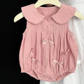 Baby girl's stylish princess-style triangle romper, sleeveless bodysuit for newborns and toddlers, lightweight summer clothing