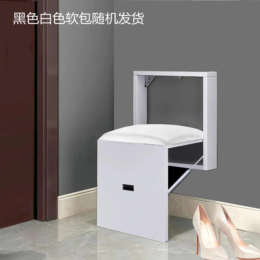 Folding shoe changing stool with soft bag, wall-mounted ultra-thin wall-mounted chair, invisible stool at the door, wall-mounted hidden stool