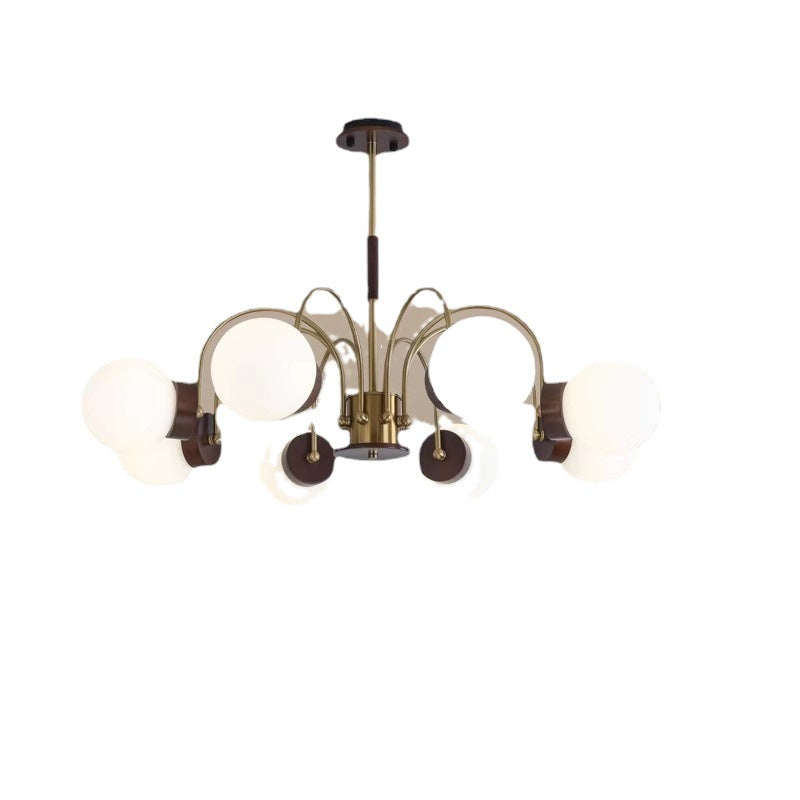 Wabi Sand Wind Simple Modern Atmosphere Walnut Light Luxury American Retro Magic Bean Restaurant Lighting Living Room Bedroom Chandelier