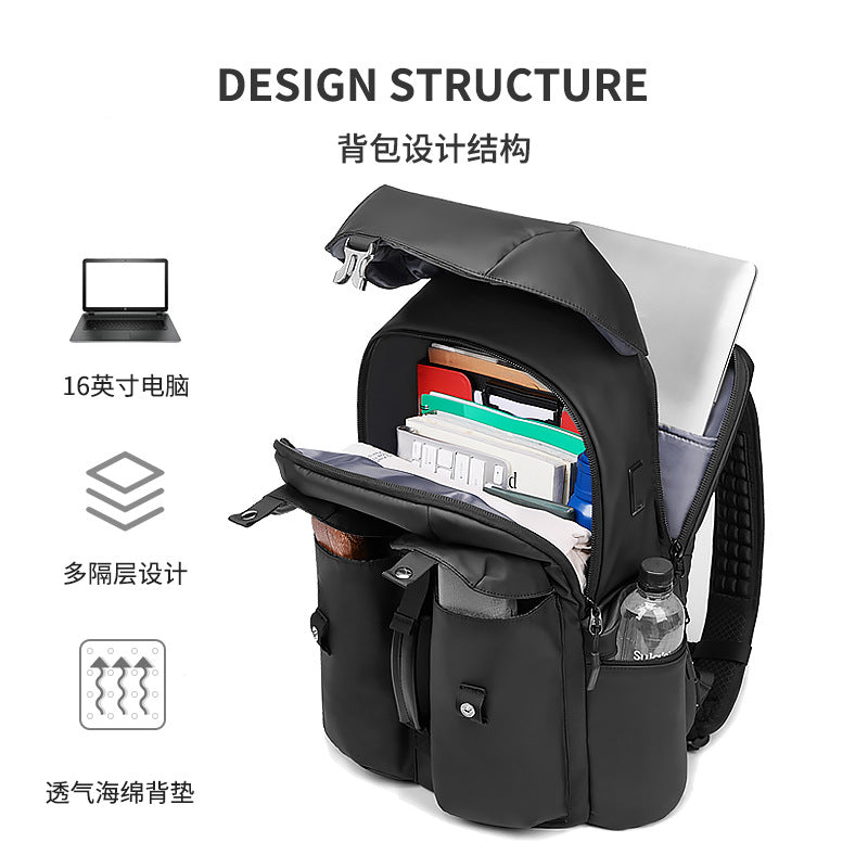 Cross-border new men's backpack Korean version of casual multi-functional schoolbag Oxford cloth waterproof computer bag travel backpack