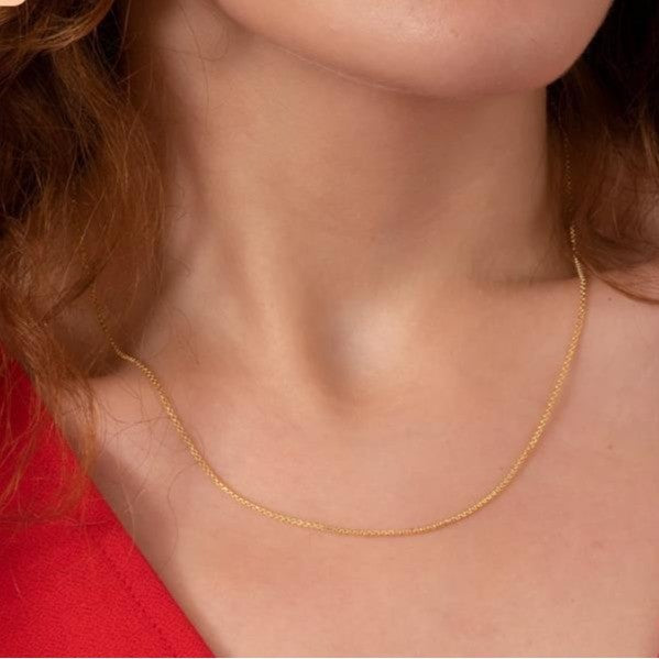 Gold stainless steel necklace women's fashion simple easiest for match thin chain fashion cross-border titanium steel jewelry clavicle chain