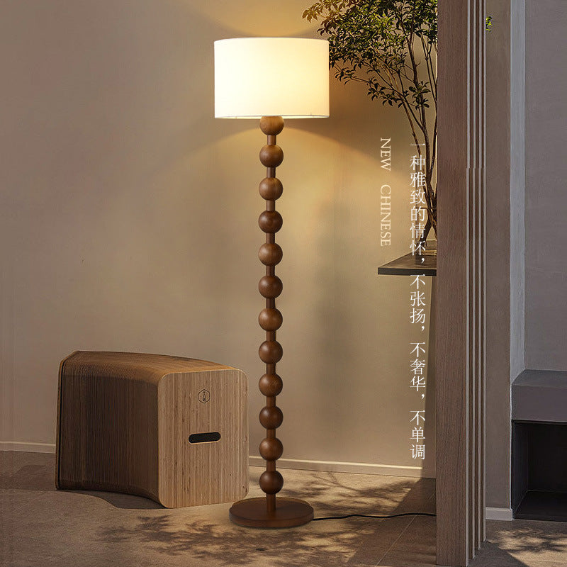 New chinoiserie floor lamp walnut wood grain color wabi-sabi style living room american retro bedroom classy atmosphere lamp table lamp