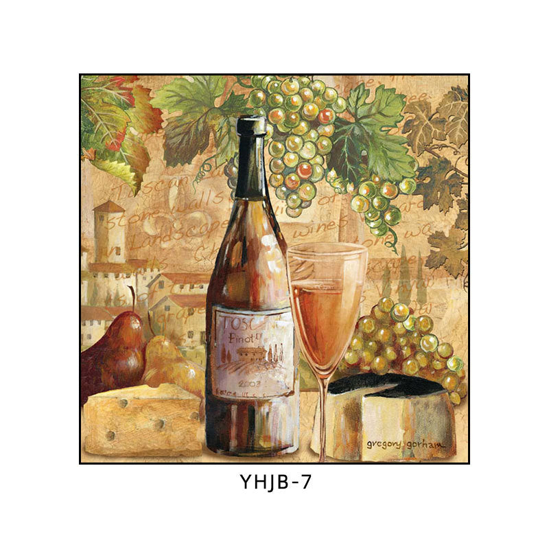 American bar decorative painting retro industrial style creative KTV box red wine glass hanging painting nostalgic wine mural