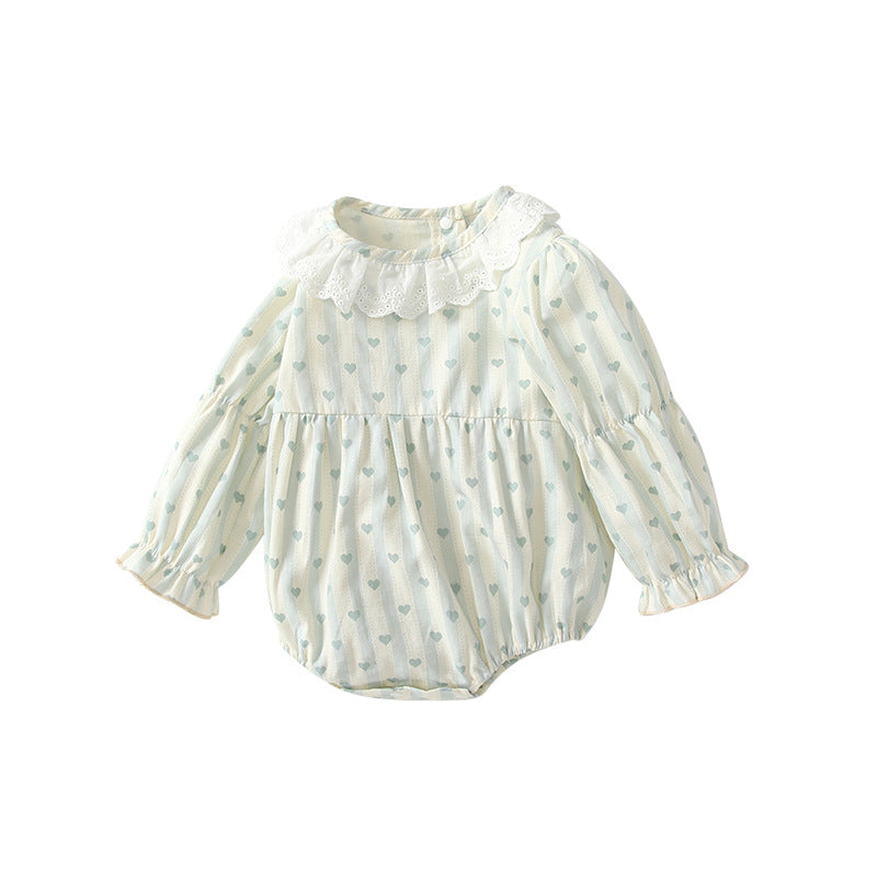 Infant and toddler autumn clothing, class a bodysuits, newborn long-sleeved rompers, baby girl outdoor crawling suits for spring and autumn