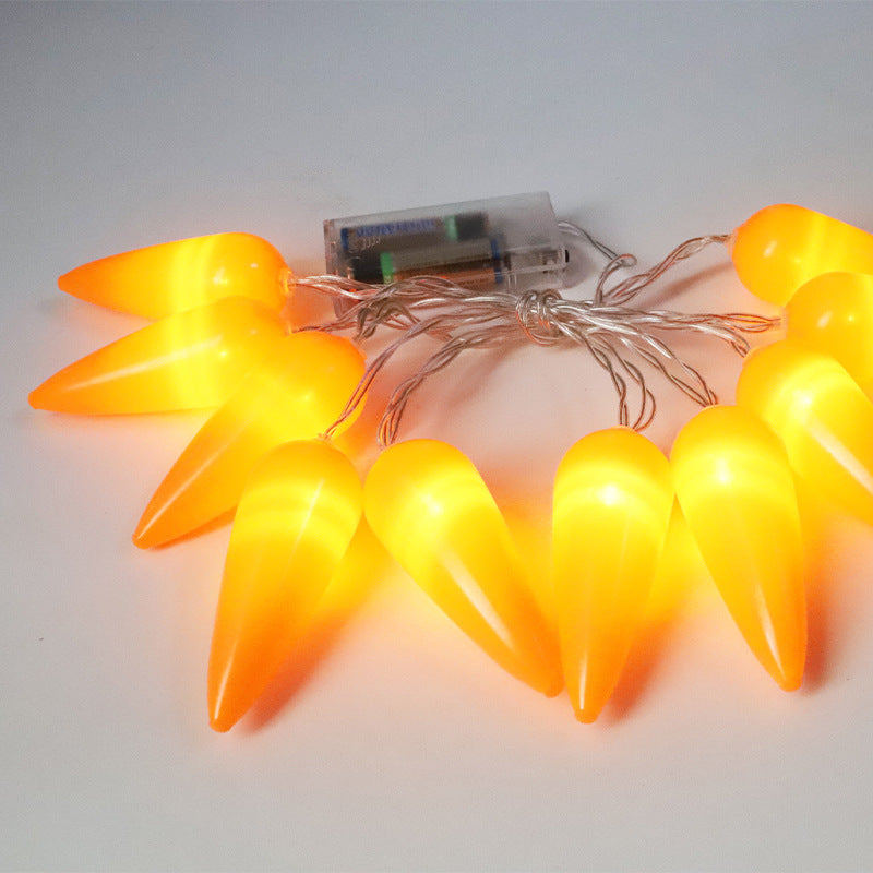 New LED Easter decorative light string, indoor layout creative USB battery box, carrot shape color flash light string