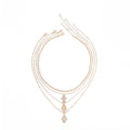 European and american cross-border devil's eye necklace exaggerated high-end sense of layering mysterious diamond-encrusted eyes palm clavicle chain accessories