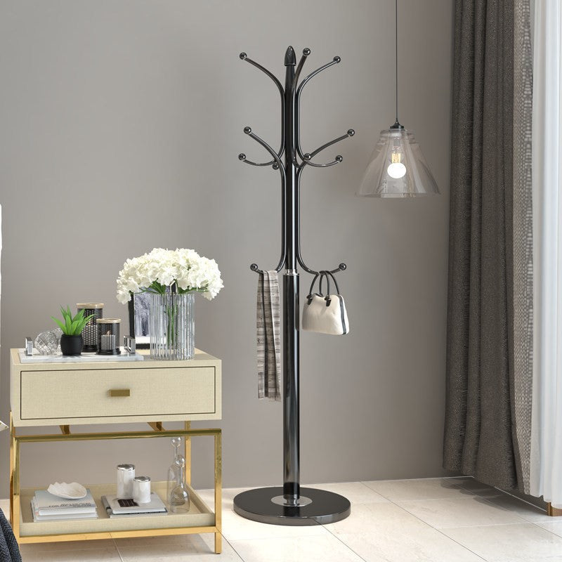 Modern minimalist light luxury marble coat rack floor standing bedroom iron art storage hat rack home hanging bag clothes rack
